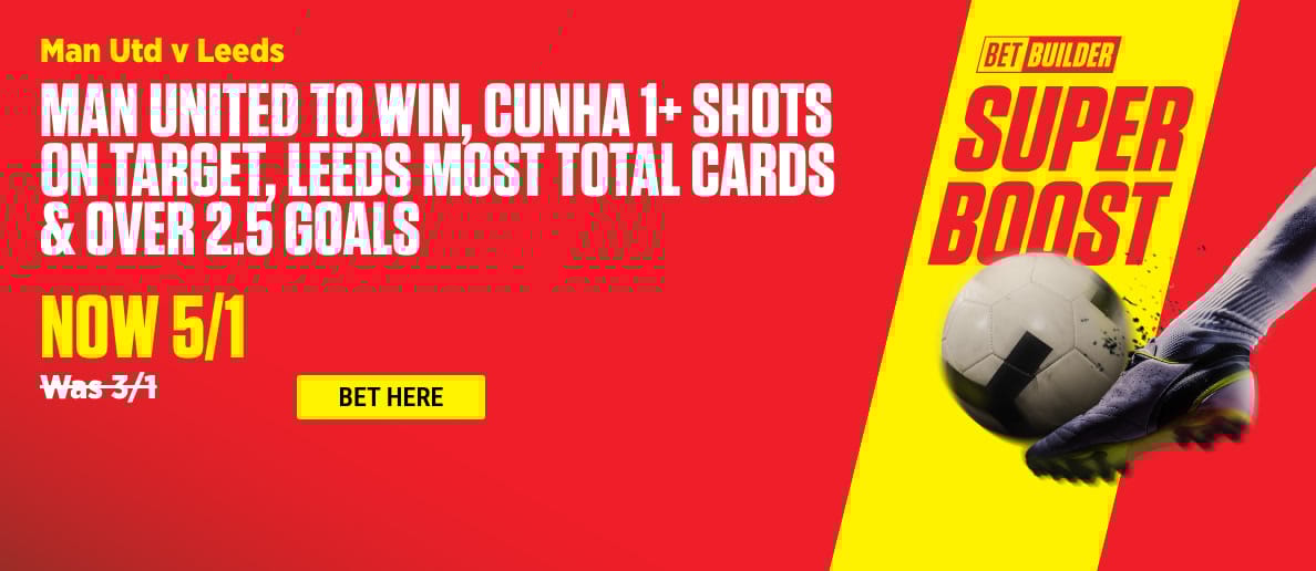 OnS-HPP-1188x516 _ MAN UNITED TO WIN CUNHA 1 SHOTS ON TARGET LEEDS MOST TOTAL CARDS OVER 2 5 GOALS