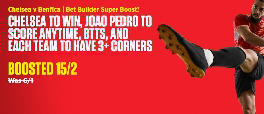 1188x516 Carousel  CHELSEA TO WIN JOAO PEDRO TO SCORE ANYTIME BTTS AND EACH TEAM TO HAVE 3 CORNERS U