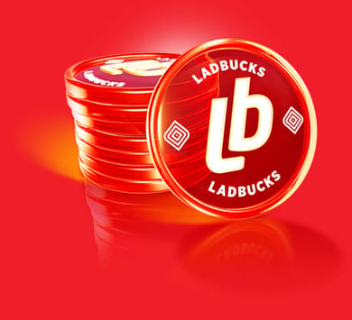 LADBUCKS COIN STACK 1 LOGO (GLOW) SC 540x492